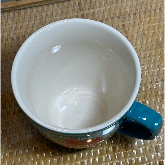 The Pioneer Woman FLORAL MUG TEAL BLUE 16 oz STONEWARE COFFEE CUP - Picture 4 of 4